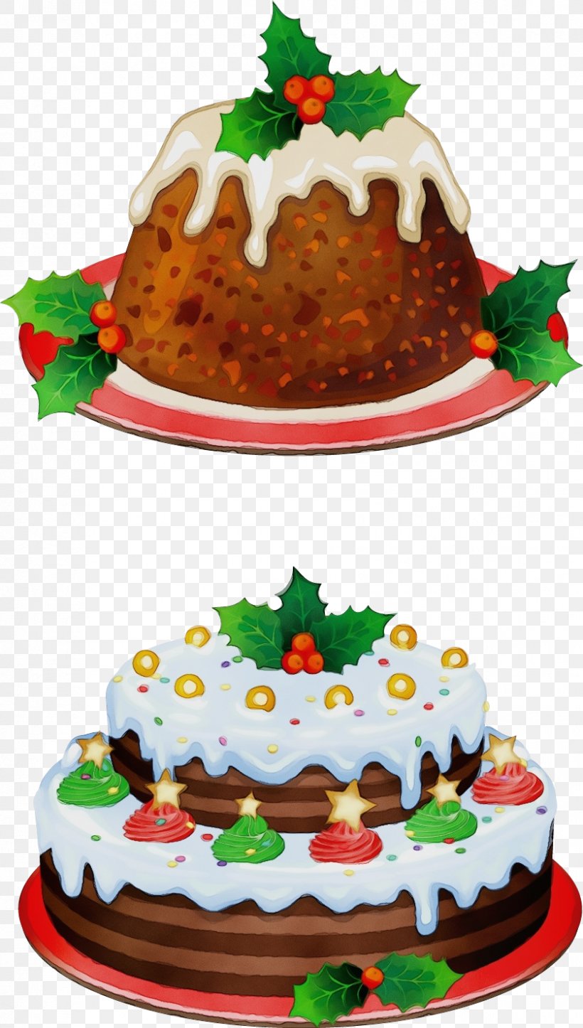 Christmas Pudding, PNG, 838x1478px, Watercolor, Baked Goods, Cake, Cake Decorating, Christmas Pudding Download Free