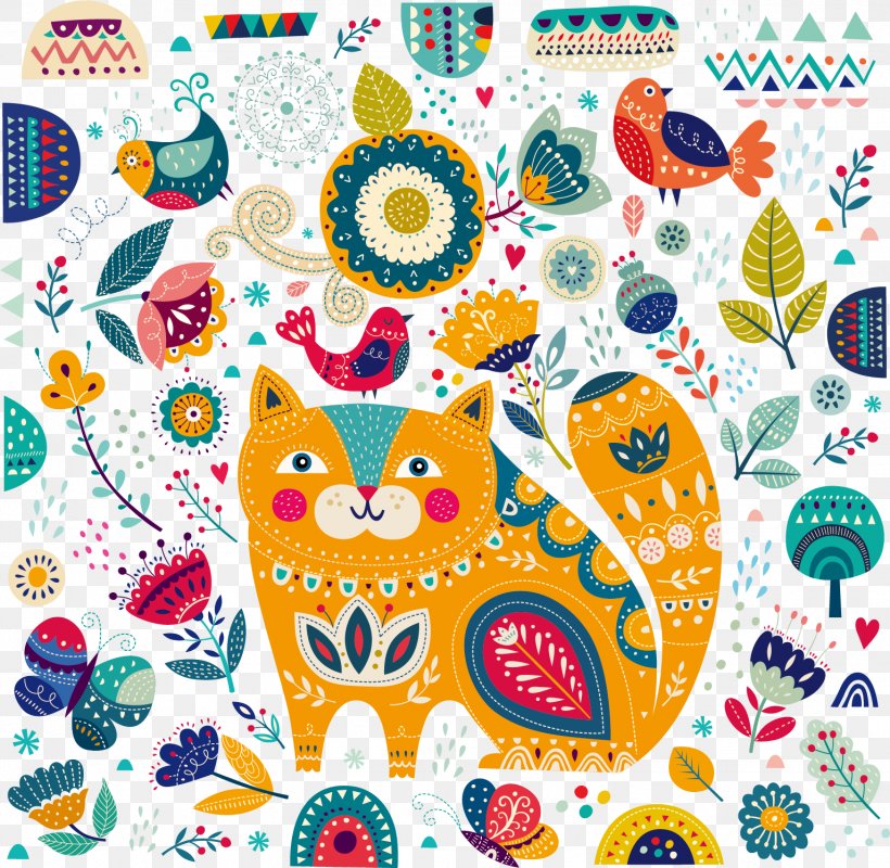 Vector Little Fox, PNG, 1533x1496px, Cat, Area, Art, Bird, Calico Cat Download Free