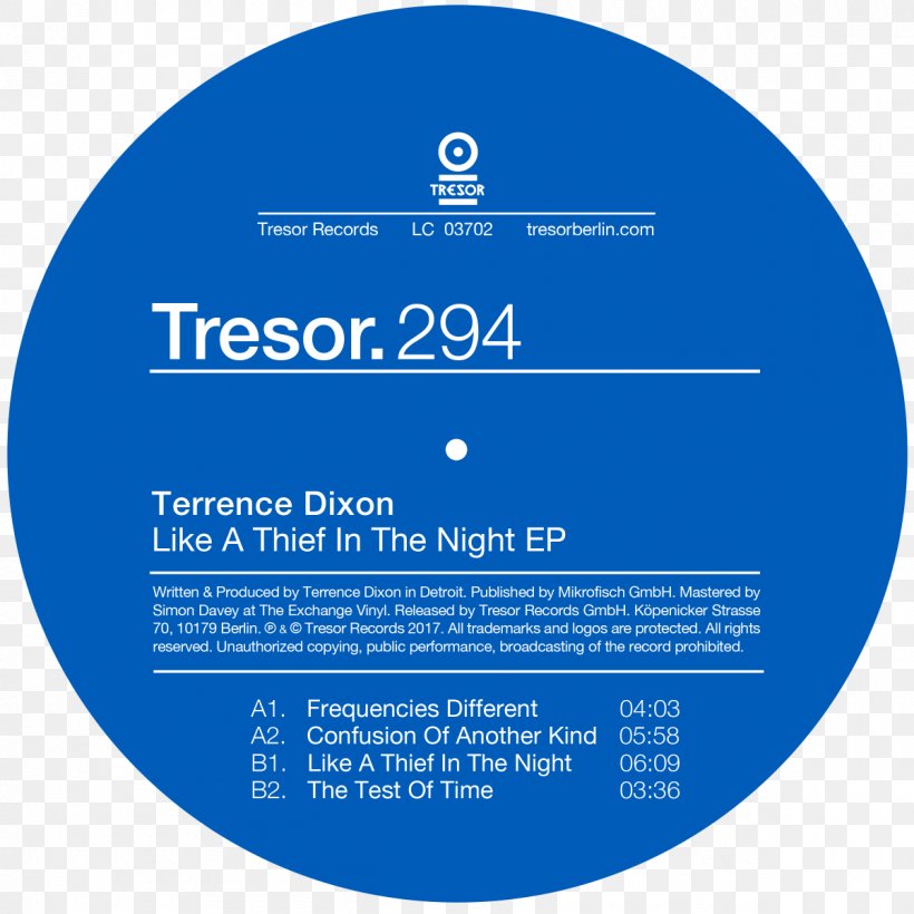 Like A Thief In The Night Life Events Tresor Records Organization, PNG, 1200x1200px, Life Events, Area, Blue, Brand, Diagram Download Free
