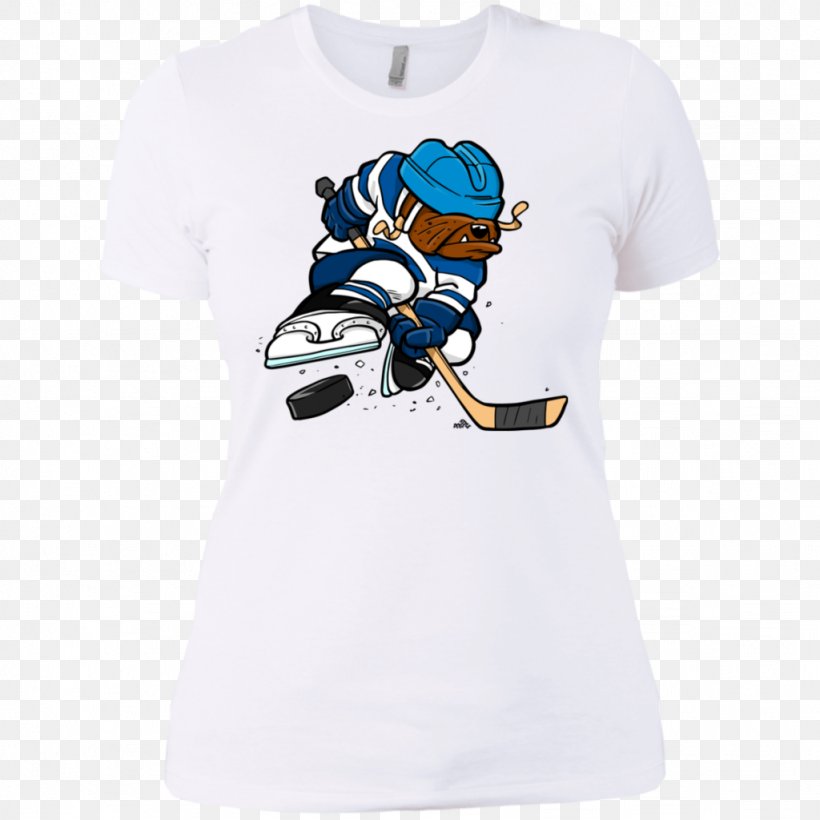 T-shirt Hoodie Dog Ice Hockey Sleeve, PNG, 1024x1024px, Tshirt, Blue, Cartoon, Clothing, Dog Download Free