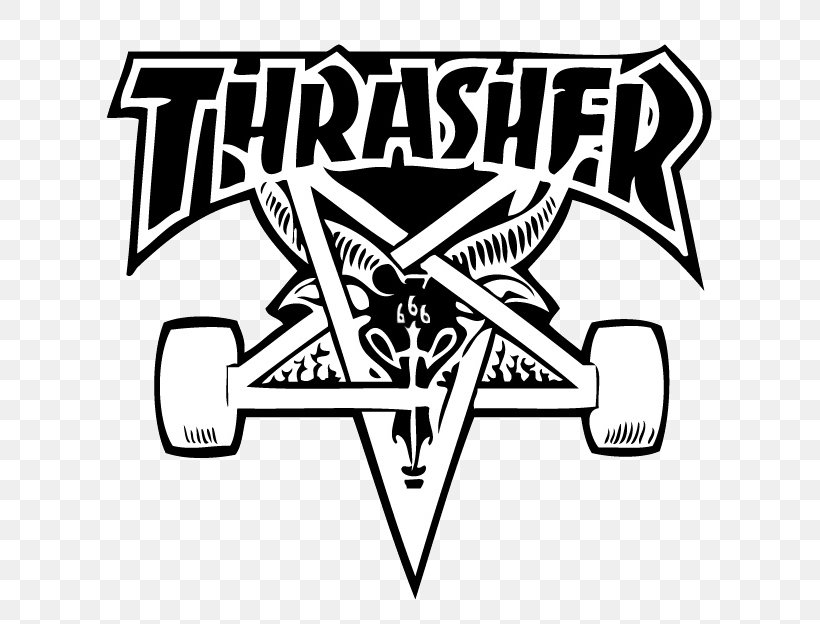 Thrasher Skateboarding Hoodie Sticker, PNG, 625x624px, Thrasher, Area, Art, Baseball Cap, Black Download Free