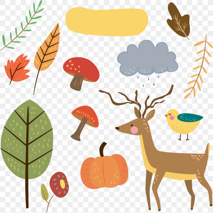 Autumn Leaf Drawing, PNG, 4154x4166px, Autumn, Animal Figure, Drawing, Fawn, Leaf Download Free
