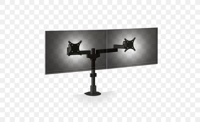 Computer Monitors Multi-monitor Monitor Mount Liquid-crystal Display Flat Panel Display, PNG, 500x500px, Computer Monitors, Articulating Screen, Black And White, Computer Monitor Accessory, Desk Download Free