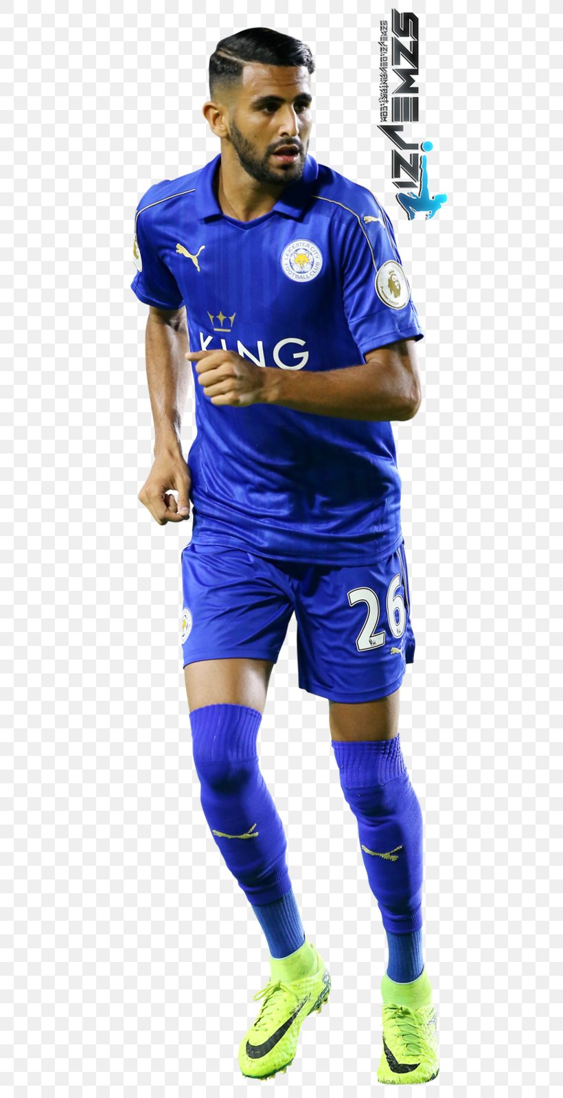 Riyad Mahrez Soccer Player Leicester City F.C. Football Rendering, PNG, 499x1598px, Riyad Mahrez, Art, Blue, Clothing, Electric Blue Download Free