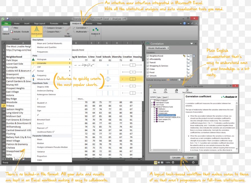 Computer Program Microsoft Excel Statistics Analyse-it, PNG, 1400x1021px, Computer Program, Analyseit, Brand, Computer, Computer Software Download Free