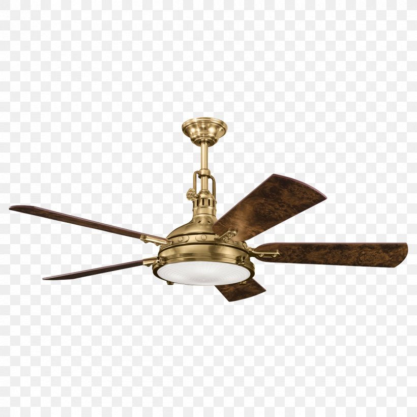 Light Kichler Hatteras Bay Ceiling Fans, PNG, 1200x1200px, Light, Blade, Brass, Bronze, Ceiling Download Free