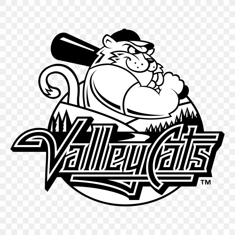 Tri-City ValleyCats Logo Vector Graphics New York–Penn League Minor League Baseball, PNG, 2400x2400px, Logo, Art, Artwork, Black And White, Brand Download Free