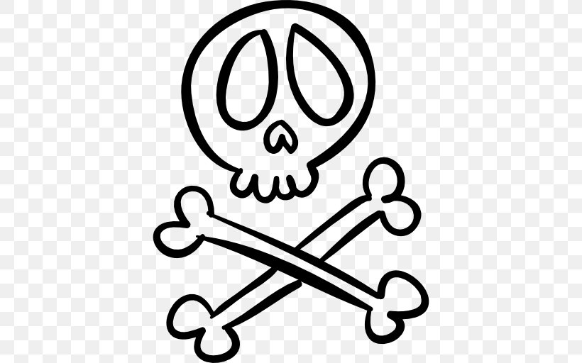 Halloween Skull And Crossbones Drawing Clip Art, PNG, 512x512px, Halloween, Area, Black And White, Bone, Drawing Download Free