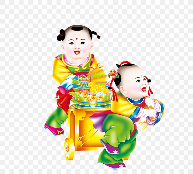 Chinese New Year Sudhana U7ae5u5b50 Fu, PNG, 1295x1170px, Chinese New Year, Art, Caishen, Child, Chinese Zodiac Download Free