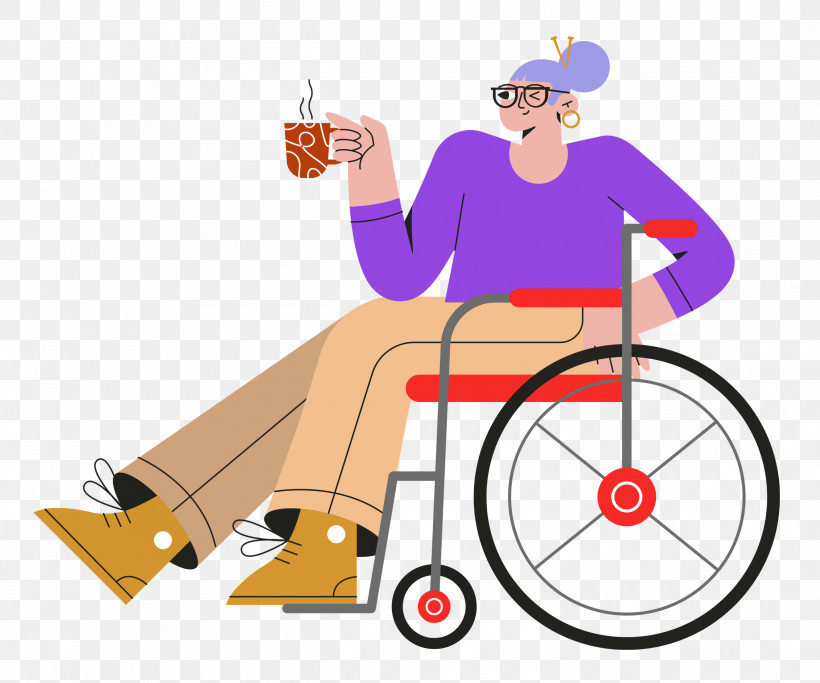 Sitting On Wheelchair Wheelchair Sitting, PNG, 2500x2085px, Wheelchair, Angle, Behavior, Cartoon, Headgear Download Free