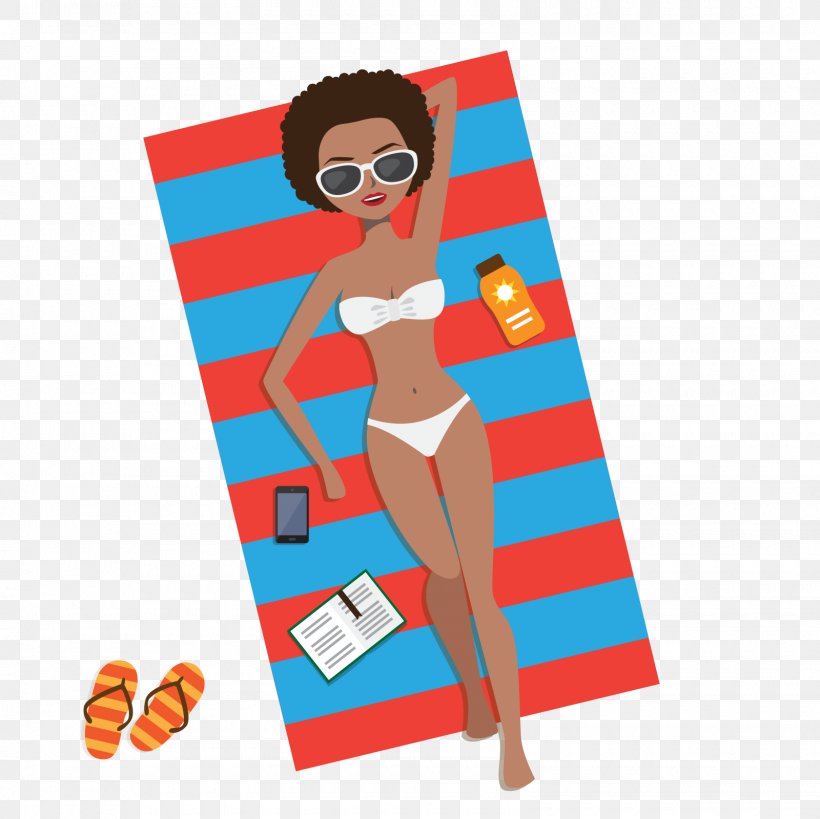 Sun Tanning Beach Illustration, PNG, 1600x1600px, Sun Tanning, Area, Art, Beach, Blue Download Free