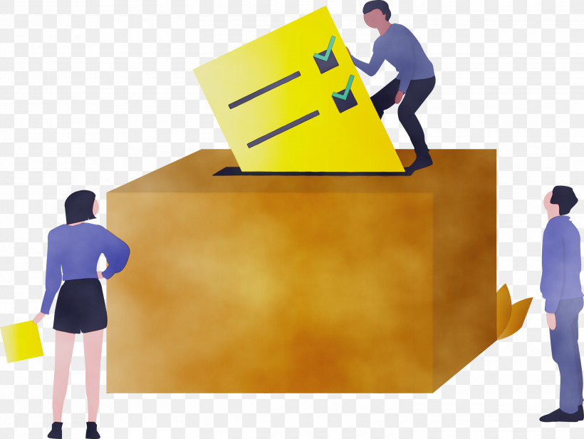 Yellow Job, PNG, 3000x2255px, Vote, Election Day, Job, Paint, Watercolor Download Free