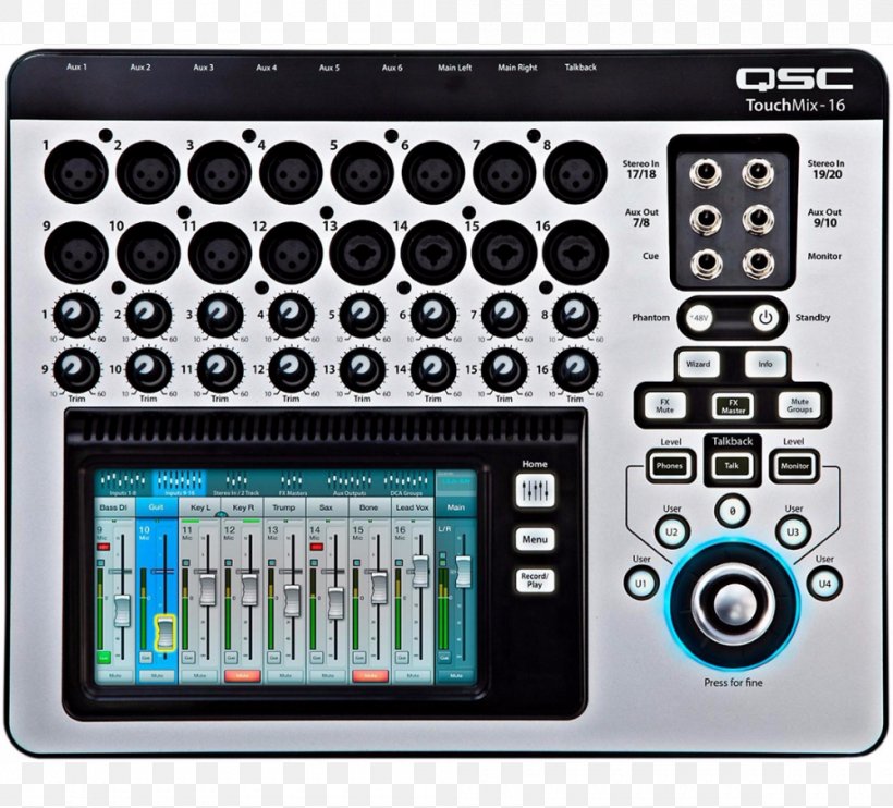 QSC TouchMix-16 Microphone Audio Mixers QSC TouchMix-30 Pro QSC Audio Products, PNG, 1000x905px, Qsc Touchmix16, Audio, Audio Control Surface, Audio Equipment, Audio Mixers Download Free
