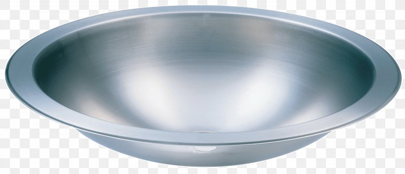 Bowl Sink Stainless Steel Bowl Sink, PNG, 2956x1272px, Sink, Bathroom Sink, Bowl, Bowl Sink, Brushed Metal Download Free
