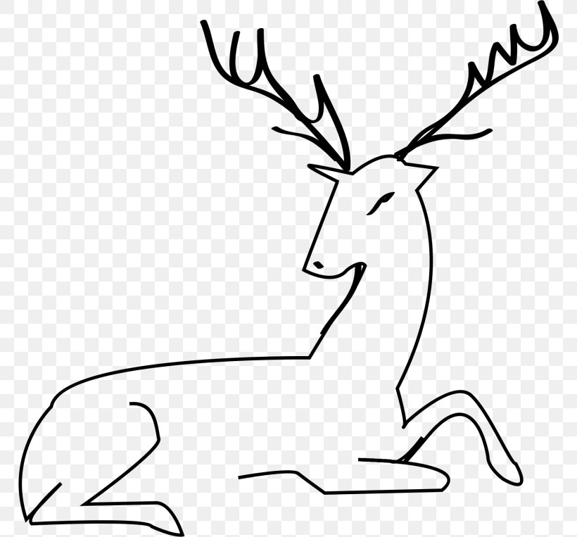 White-tailed Deer Moose Reindeer Elk, PNG, 768x763px, Deer, Antler, Black And White, Deer Hunting, Drawing Download Free