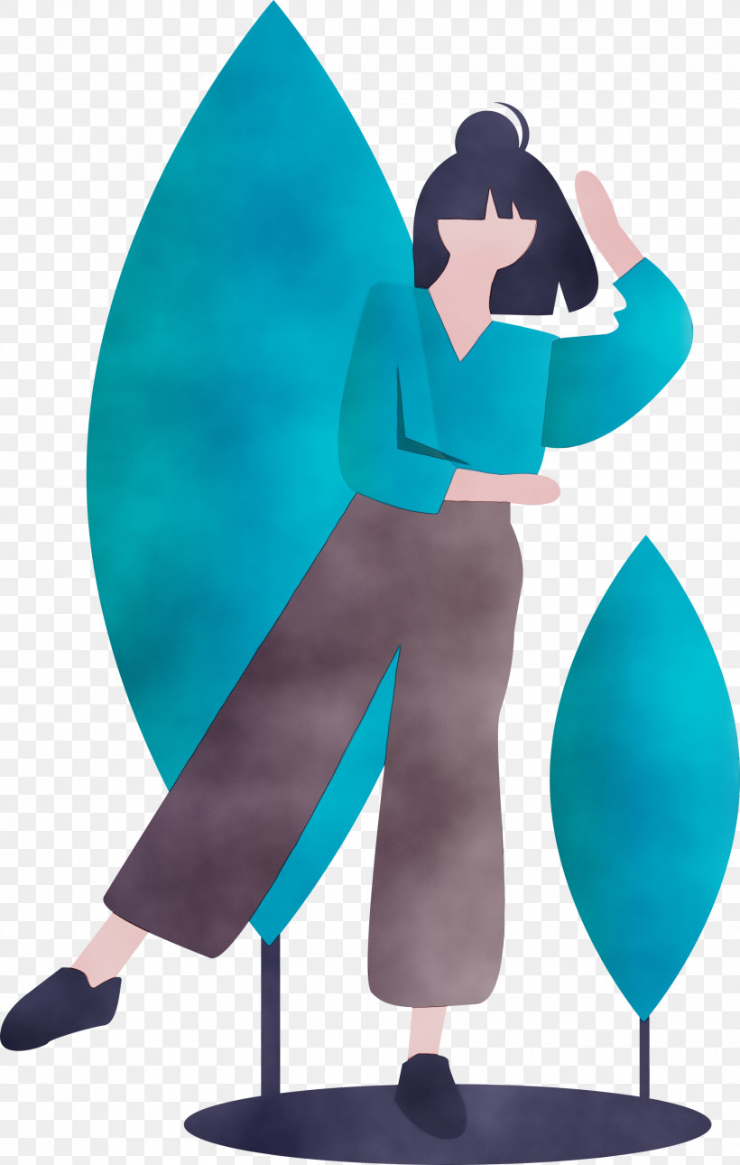 Cartoon Turquoise, PNG, 1906x3000px, Modern Girl, Cartoon, Paint, Turquoise, Watercolor Download Free