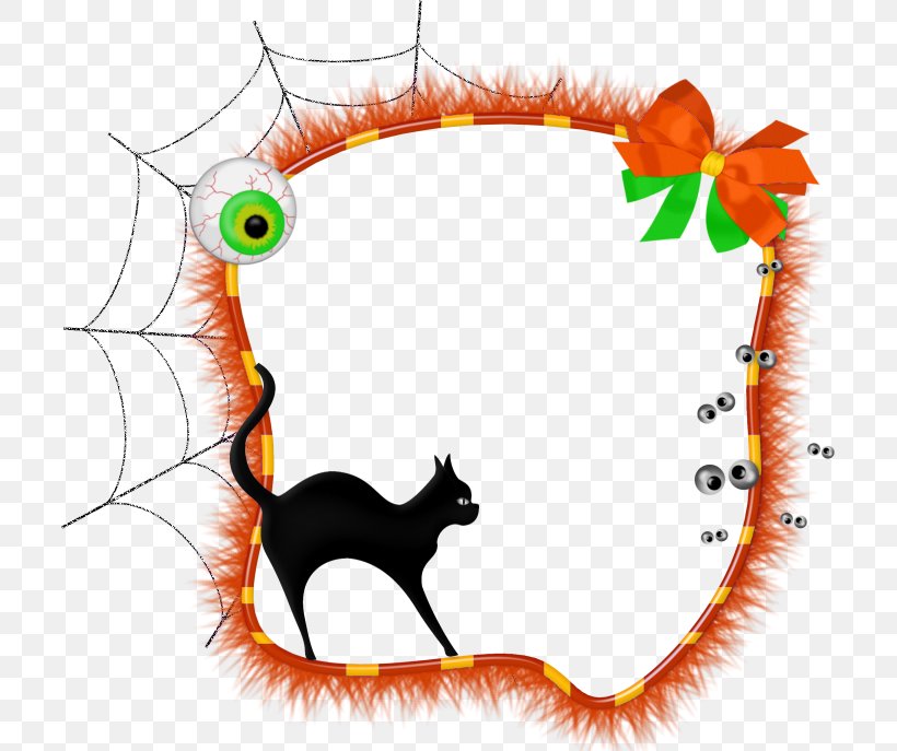 Halloween Picture Frames Jack-o-lantern Clip Art, PNG, 707x687px, Halloween, Area, Artwork, Black Cat, Carnivoran Download Free