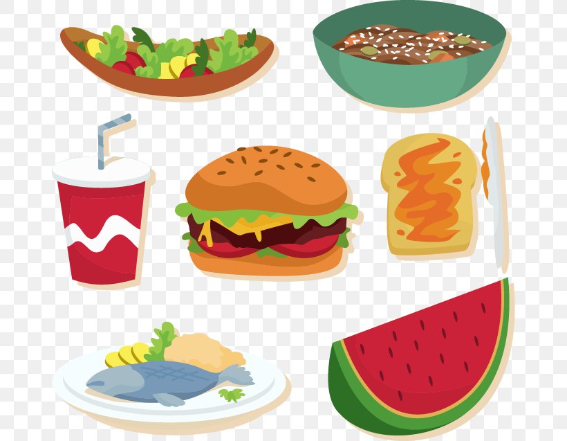 Hamburger Fast Food Eating Euclidean Vector, PNG, 670x637px, Hamburger, Cuisine, Eating, Fast Food, Finger Food Download Free