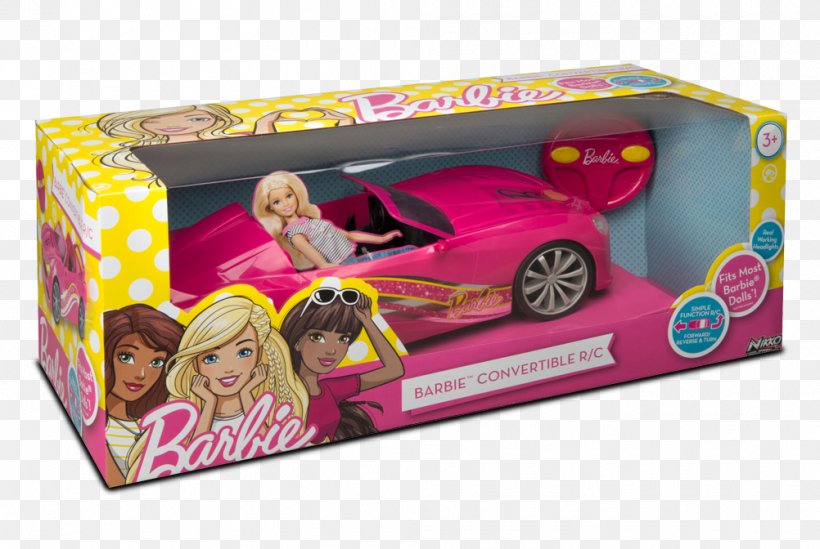 Radio-controlled Car Barbie Convertible Radio Control, PNG, 1002x672px, Car, Barbie, Convertible, Doll, Magenta Download Free