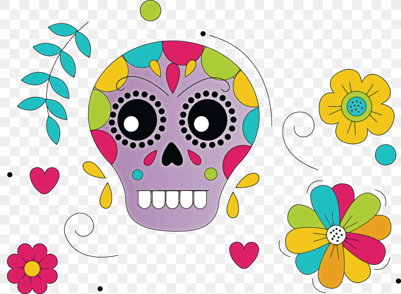 Calavera La Calavera Catrina Sugar Skull, PNG, 3000x2203px, Calavera, Day Of The Dead, Drawing, Floral Design, La Calavera Catrina Download Free