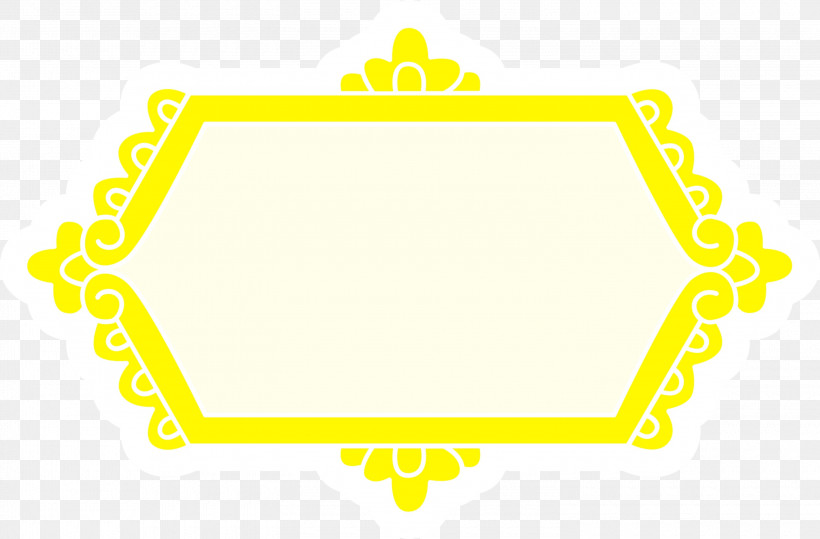 Yellow Pattern Line Area Meter, PNG, 3000x1973px, Classic Frame, Area, Classic Photo Frame, Line, Meter Download Free