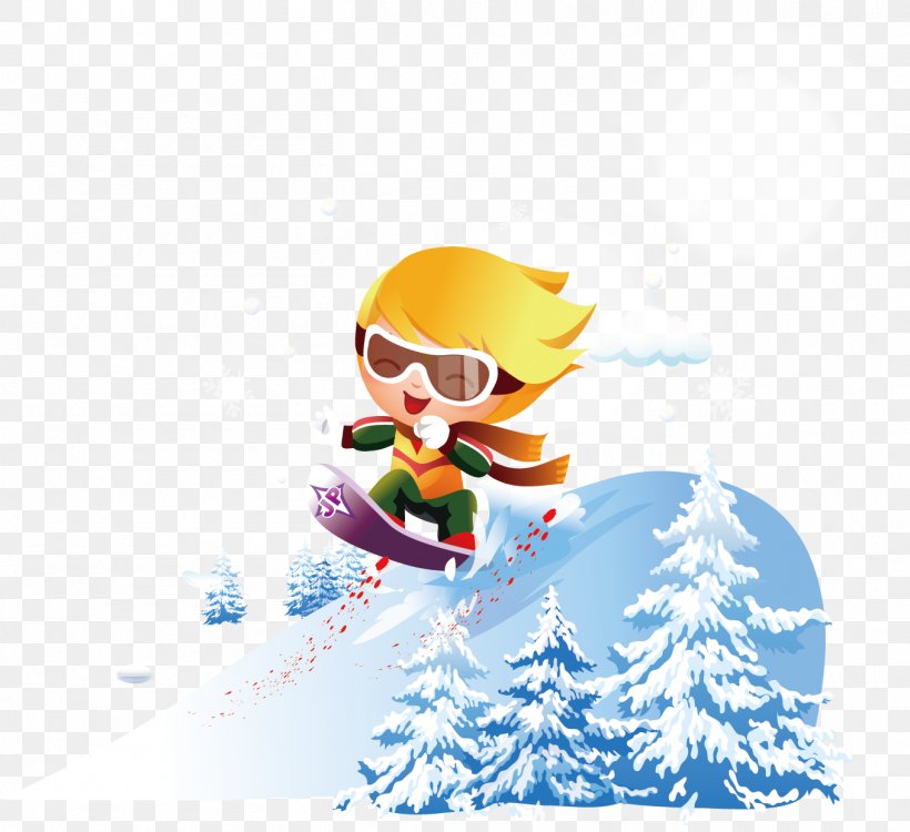 Royalty-free Snowboarding Skiing Illustration, PNG, 1357x1242px, Royaltyfree, Art, Bird, Cartoon, Child Download Free