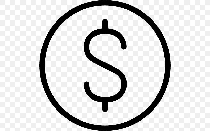 Dollar Sign United States Dollar Money, PNG, 512x512px, Dollar Sign, Area, Bank, Black And White, Canadian Dollar Download Free