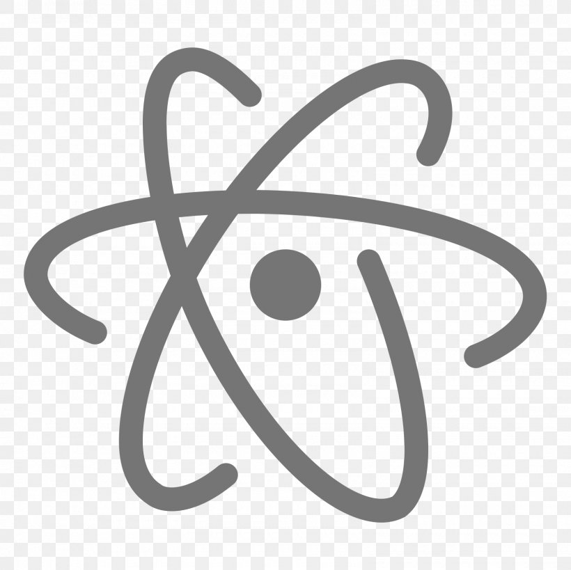 Atom Text Editor, PNG, 1600x1600px, Atom, Black And White, Brand, Github, Logo Download Free