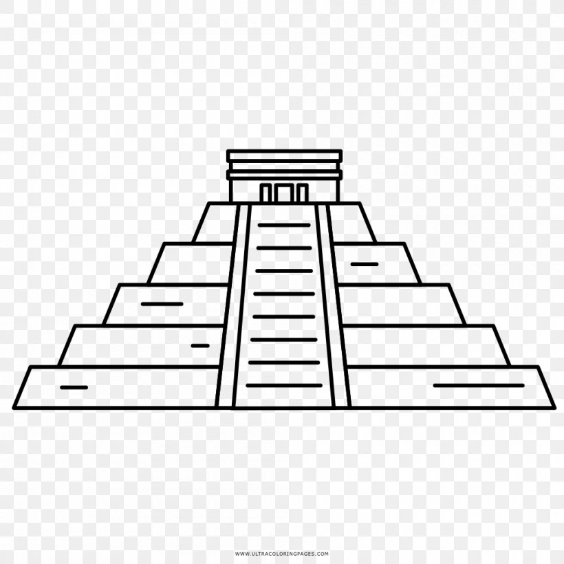 El Castillo, Chichen Itza Mesoamerican Pyramids Drawing Maya Civilization Coloring Book, PNG, 1000x1000px, Watercolor, Cartoon, Flower, Frame, Heart Download Free