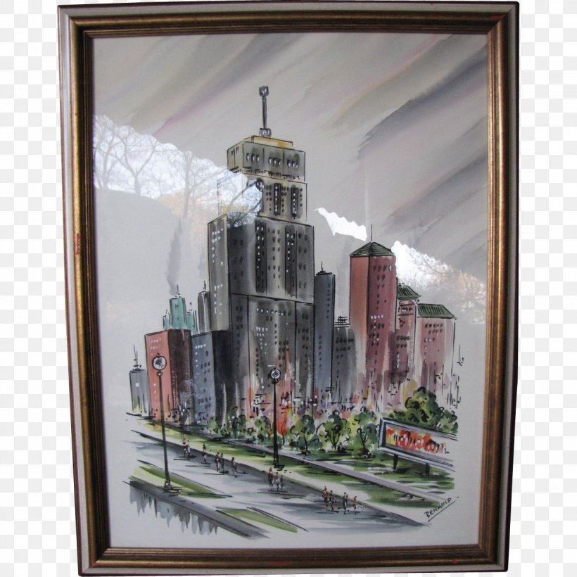 Palmolive Building Watercolor Painting Art, PNG, 1233x1233px, Painting, Art, Artist, Artwork, Building Download Free
