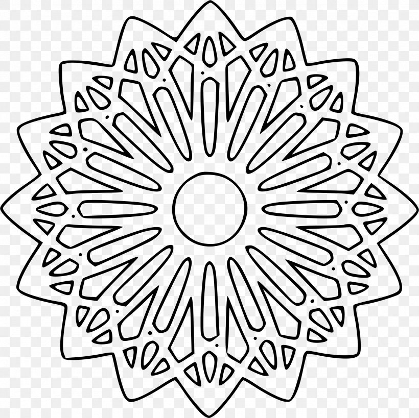 Drawing Art Rose Window Clip Art, PNG, 2355x2353px, Drawing, Area, Art, Black And White, Flower Download Free