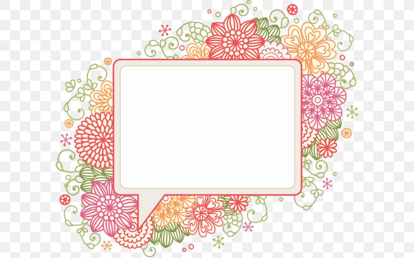 Floral Design Speech Balloon Picture Frames, PNG, 600x511px, Floral Design, Area, Border, Cartoon, Cut Flowers Download Free