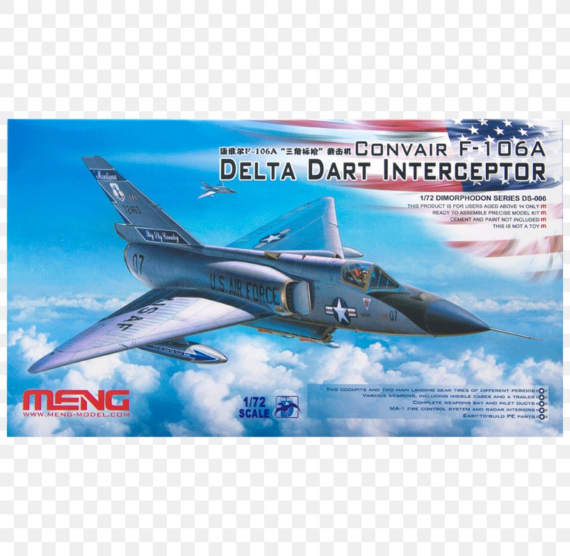 Convair F-106 Delta Dart F-106A Fighter Aircraft Airplane, PNG, 800x800px, 172 Scale, Convair F106 Delta Dart, Aerospace Engineering, Air Force, Aircraft Download Free