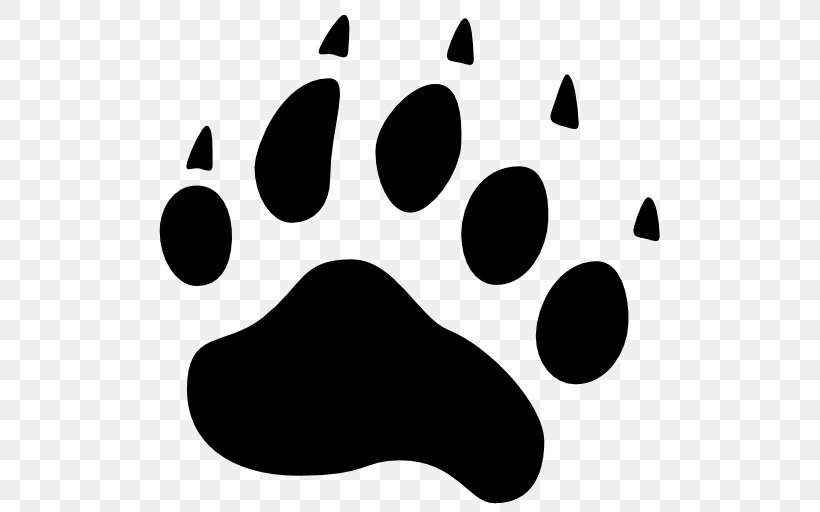 Polar Bear American Black Bear Paw, PNG, 512x512px, Bear, American Black Bear, Animal Track, Black, Black And White Download Free