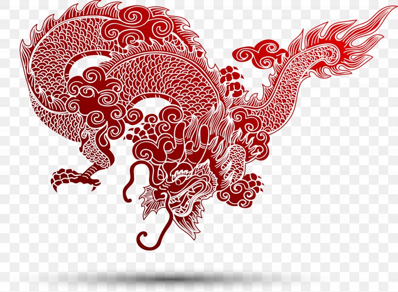 Chinese Dragon Royalty-free Illustration, PNG, 3600x2642px, Watercolor, Cartoon, Flower, Frame, Heart Download Free