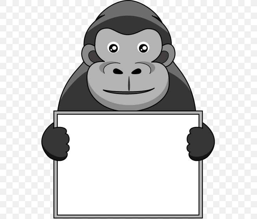 Gorilla Photography Clip Art, PNG, 556x697px, Gorilla, Animal, Ape, Black And White, Blog Download Free