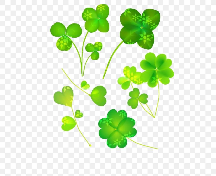 Four-leaf Clover Clip Art, PNG, 500x668px, Fourleaf Clover, Cdr, Flora, Flowering Plant, Grass Download Free