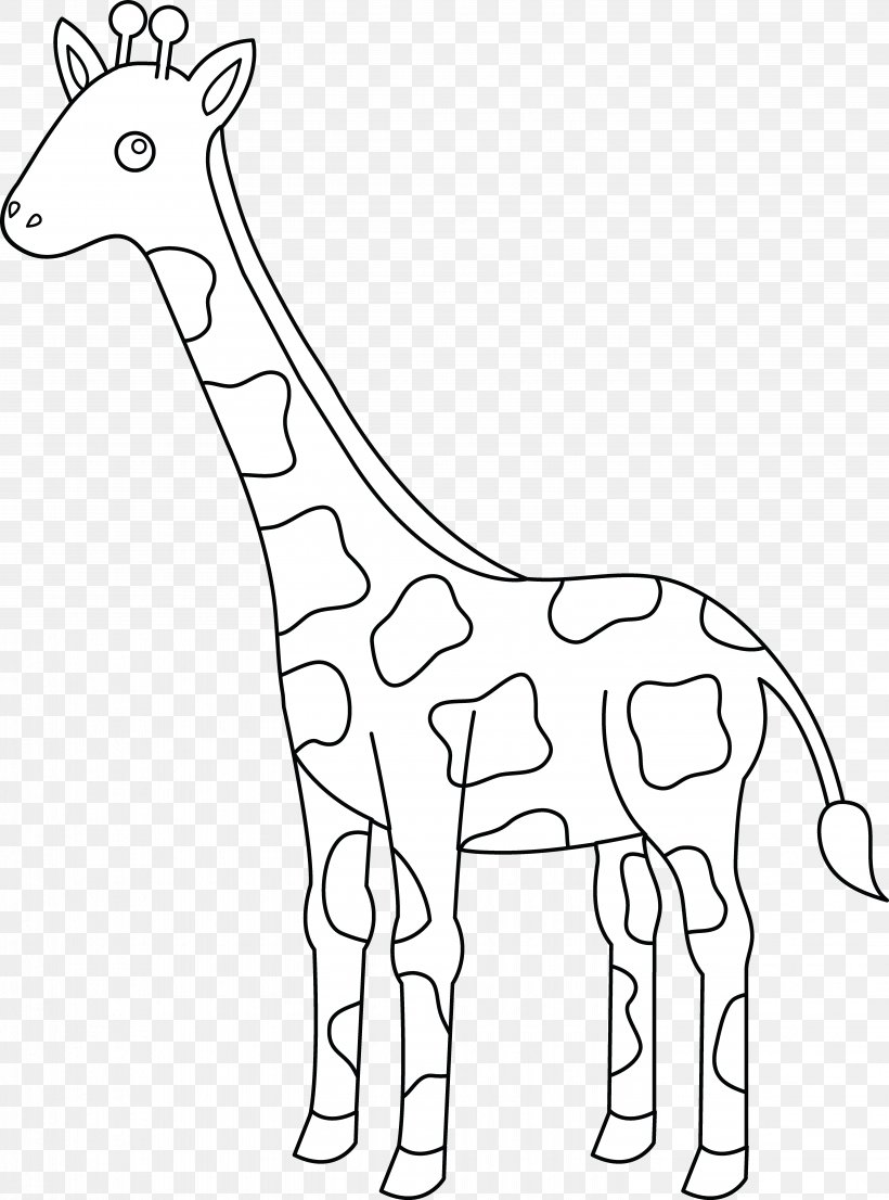 Giraffe Drawing Black And White Clip Art, PNG, 5774x7792px, Giraffe, Animal Figure, Area, Black, Black And White Download Free
