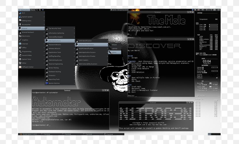 Security Hacker Computer Security Metasploit Project Linux, PNG, 695x494px, Security Hacker, Android, Assembly Language, Black And White, Brand Download Free