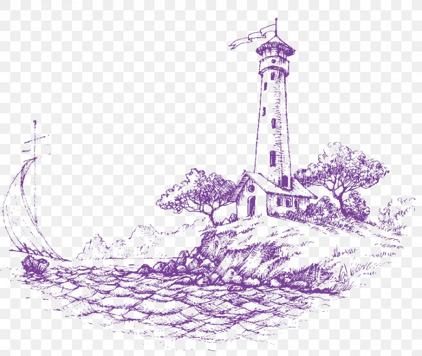 Drawing Lighthouse, PNG, 885x747px, Drawing, Art, Illustrator, Lighthouse, Photography Download Free