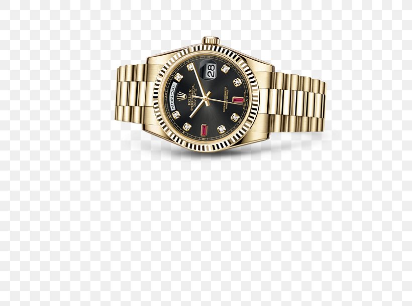 Rolex Day-Date Colored Gold Watch, PNG, 610x610px, Rolex Daydate, Automatic Watch, Brand, Chronometer Watch, Colored Gold Download Free