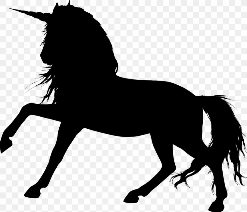Unicorn Cartoon, PNG, 837x720px, Mustang, Animal Figure, Arabian Horse, Black, Blackandwhite Download Free