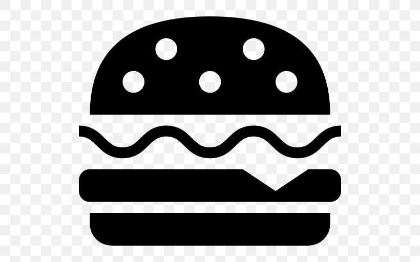 Hamburger Junk Food Cheeseburger Take-out, PNG, 512x512px, Hamburger, Area, Black, Black And White, Cheese Download Free
