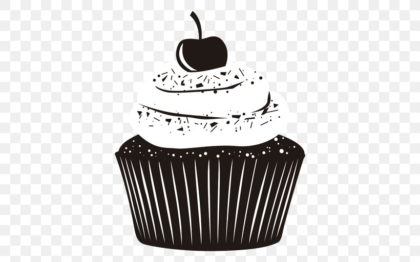 Cupcake Product Design, PNG, 512x512px, Cupcake, Baking, Baking Cup, Black, Black And White Download Free