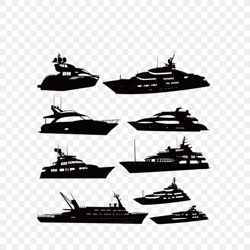 Luxury Yacht Silhouette Boat, PNG, 1772x1772px, Yacht, Black And White, Boat, Brand, Drawing Download Free