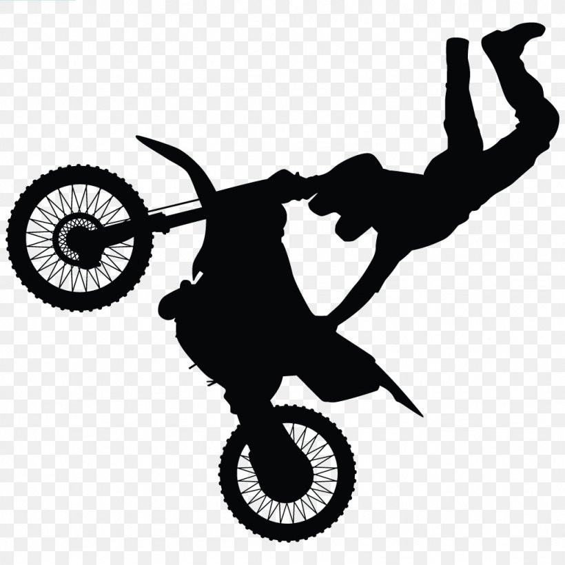 Clip Art Motorcycle Motocross Bicycle Decal, PNG, 1024x1024px, Motorcycle, Allterrain Vehicle, Bicycle, Black And White, Decal Download Free