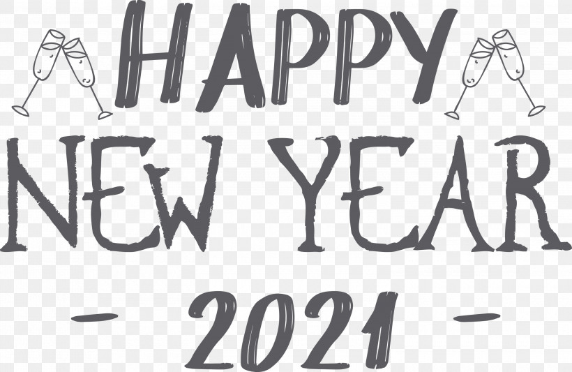 Happy New Year 2021 2021 New Year, PNG, 3000x1952px, 2021 New Year, Happy New Year 2021, Alphabet, Black And White M, Black White M Download Free