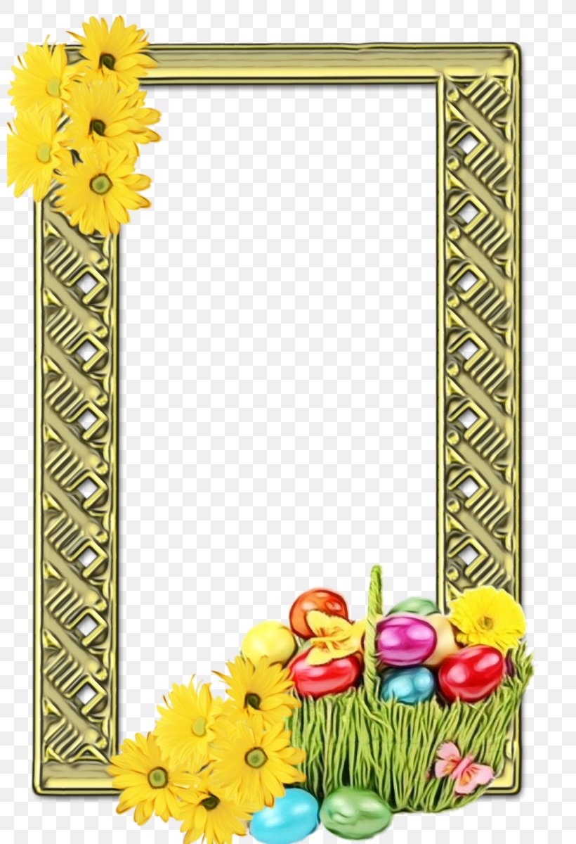 Watercolor Floral Frame, PNG, 800x1200px, Picture Frames, Drawing, Easter, Floral Design, Flower Download Free