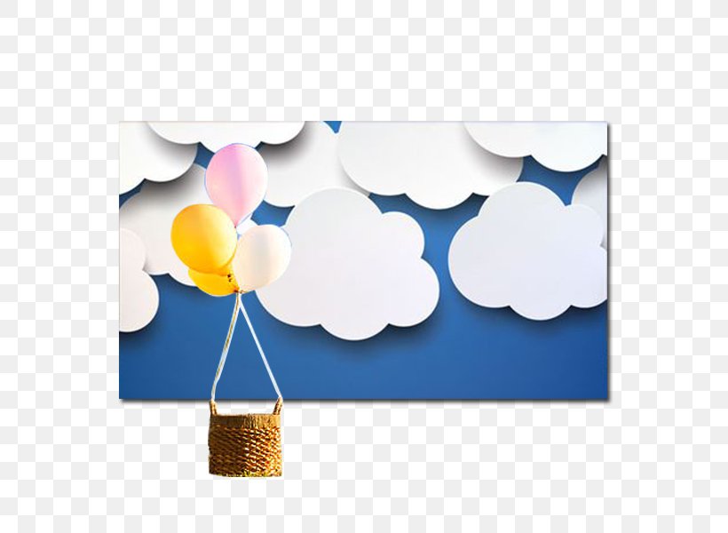Balloon Backdrop Blue Cloud Sky, PNG, 600x600px, Balloon, Atmosphere Of Earth, Baby Shower, Basket, Blue Download Free