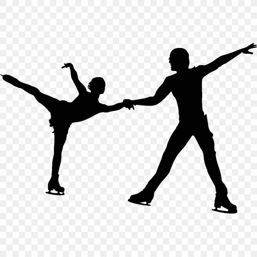 Sticker Ice Skating Figure Skating Photography Roller Skates, PNG, 1200x1200px, Sticker, Arm, Balance, Black And White, Choreographer Download Free
